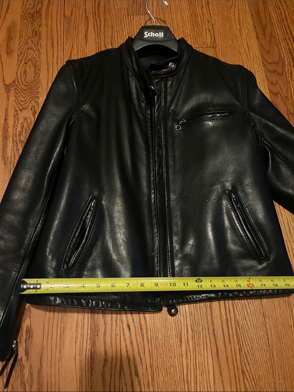 Schott NYC Black Leather Bomber Jacket - Picture 7 of 9